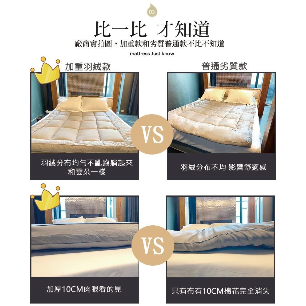 台灣出貨🌟二代加厚加重羽絲絨床墊 僅此一家 厚度10cm 學生床墊 宿舍床墊 羽絨 露營 交換禮物 客房-細節圖5