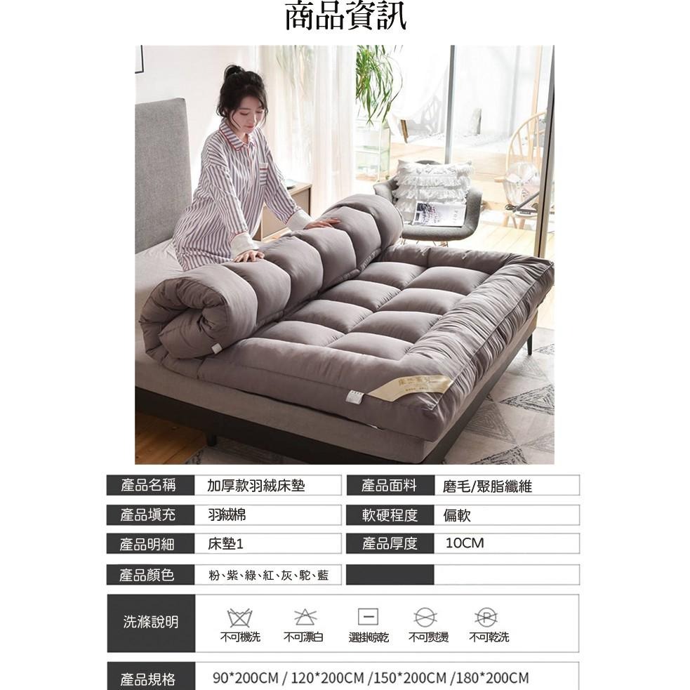 台灣出貨🌟二代加厚加重羽絲絨床墊 僅此一家 厚度10cm 學生床墊 宿舍床墊 羽絨 露營 交換禮物 客房-細節圖9