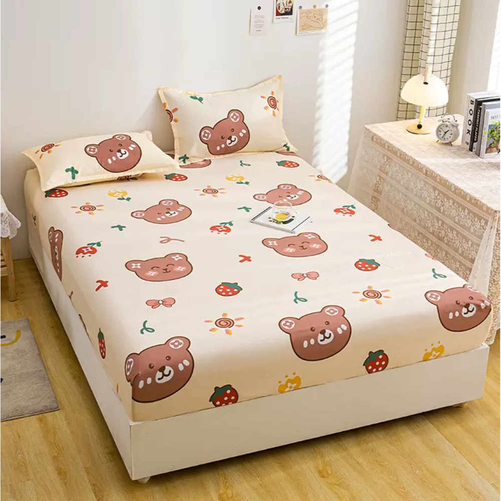 台灣出貨❤️水洗棉磨毛床包 印花床包 卡通床包 床包+枕套組 透氣舒適 可機洗 加購涼被 可超取-規格圖8