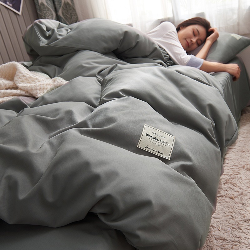 台灣出貨❤️天絲絨四件套床包 被套 四件套 素色 純色 20色 磨毛 枕套 雙人 雙人加大 枕套 床包 床罩-規格圖9