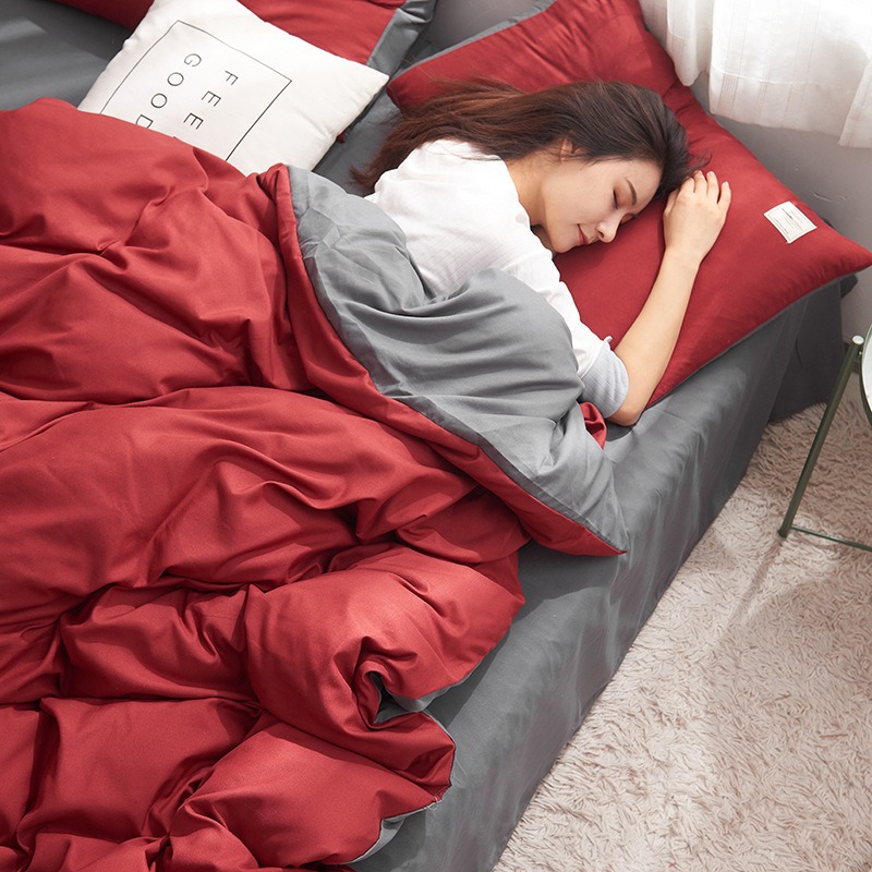 台灣出貨❤️天絲絨四件套床包 被套 四件套 素色 純色 20色 磨毛 枕套 雙人 雙人加大 枕套 床包 床罩-規格圖9