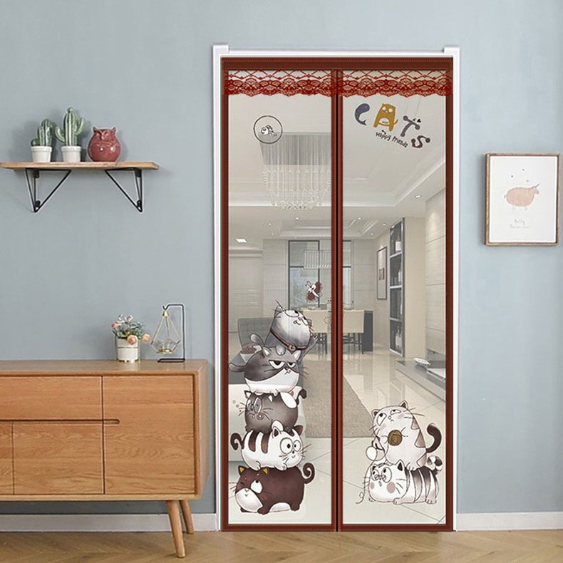 台灣出貨 防蚊門簾 多款可選 黏扣安裝 標準型 3分鐘安裝 kitty 熊大 史迪奇 捕蚊燈 登革熱蚊帳滅蚊-規格圖6