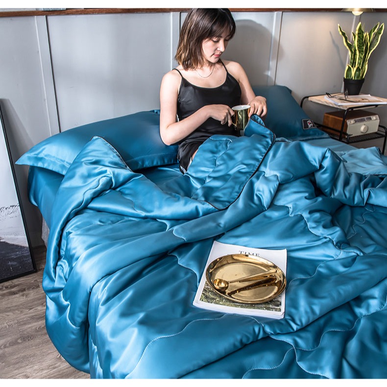 素色水洗真絲 冰絲床包四件組 冰絲床包 冰涼床包 夏涼被 枕套 涼感床 絲滑裸睡 標準雙人 雙人加大 降溫-規格圖10