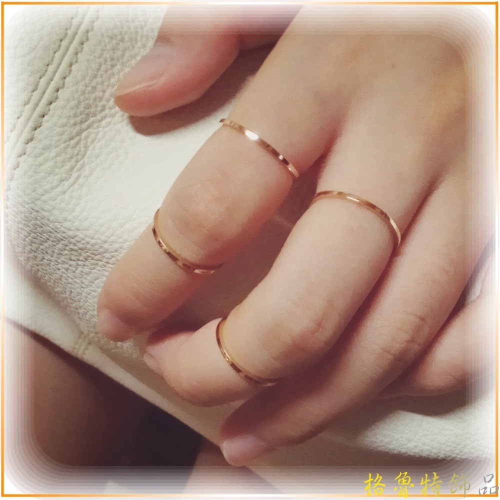 【格魯特】韓款1mm二關節戒指/玫瑰金戒指/鈦鋼戒指/現貨在台/GWR 130-細節圖4