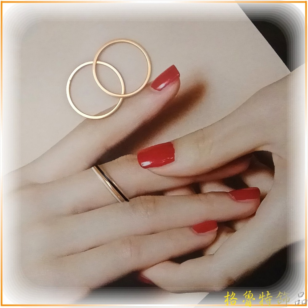 【格魯特】歐版韓款1mm黑白滴膠戒指/玫瑰金戒指/鈦鋼戒指/不生銹不退色 抗過敏GWR 136-細節圖7