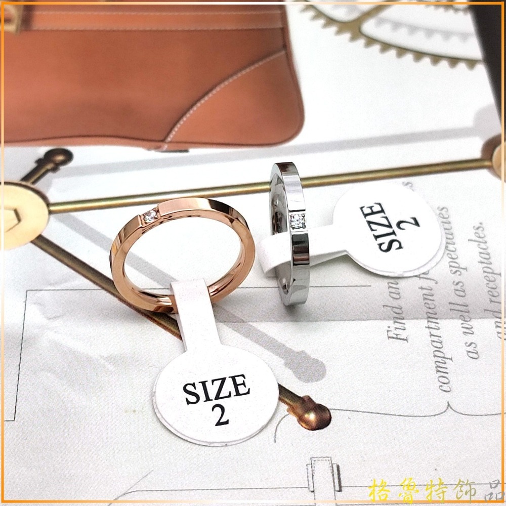 【格魯特】韓款極細鑲鑽戒指/玫瑰金戒指/鈦鋼戒指/情侶對戒/不生銹不退色 抗過敏GWR 134-細節圖7