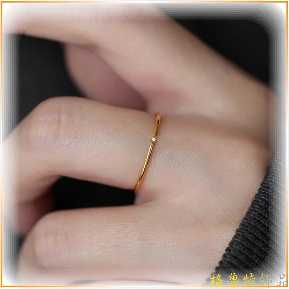 【格魯特】 韓版極細緻單鑽細戒/玫瑰金戒指/鈦鋼戒指/GWR 09-細節圖4