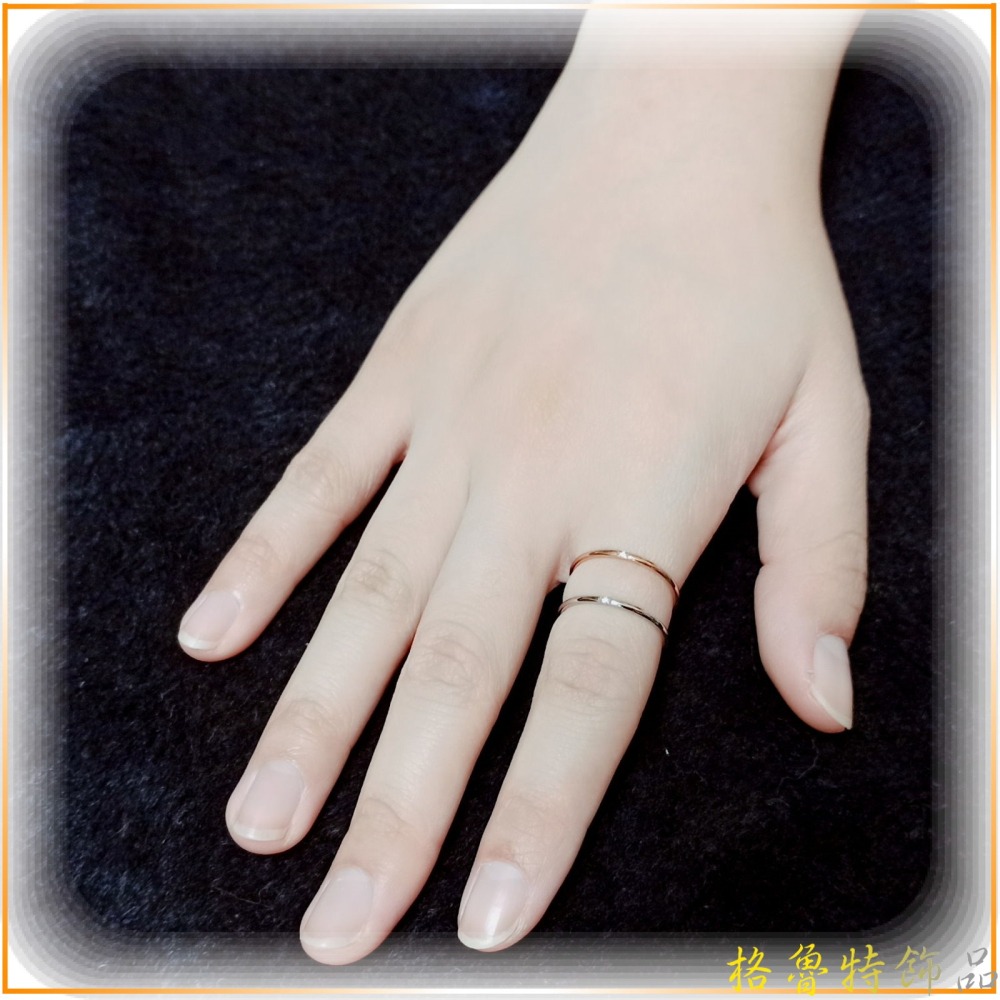 【格魯特】 韓版極細緻單鑽細戒/玫瑰金戒指/鈦鋼戒指/GWR 09-細節圖5