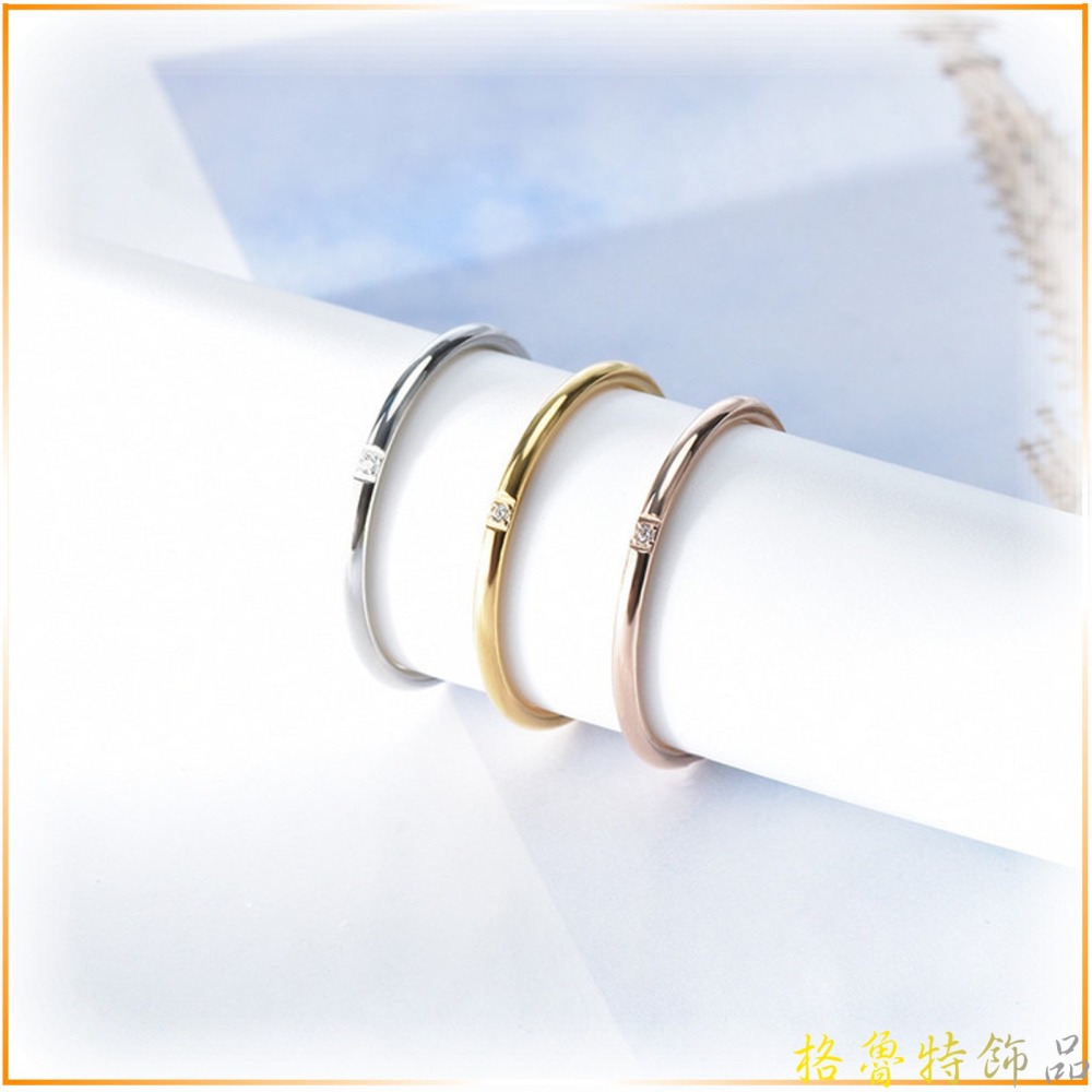 【格魯特】 韓版極細緻單鑽細戒/玫瑰金戒指/鈦鋼戒指/GWR 09-細節圖6