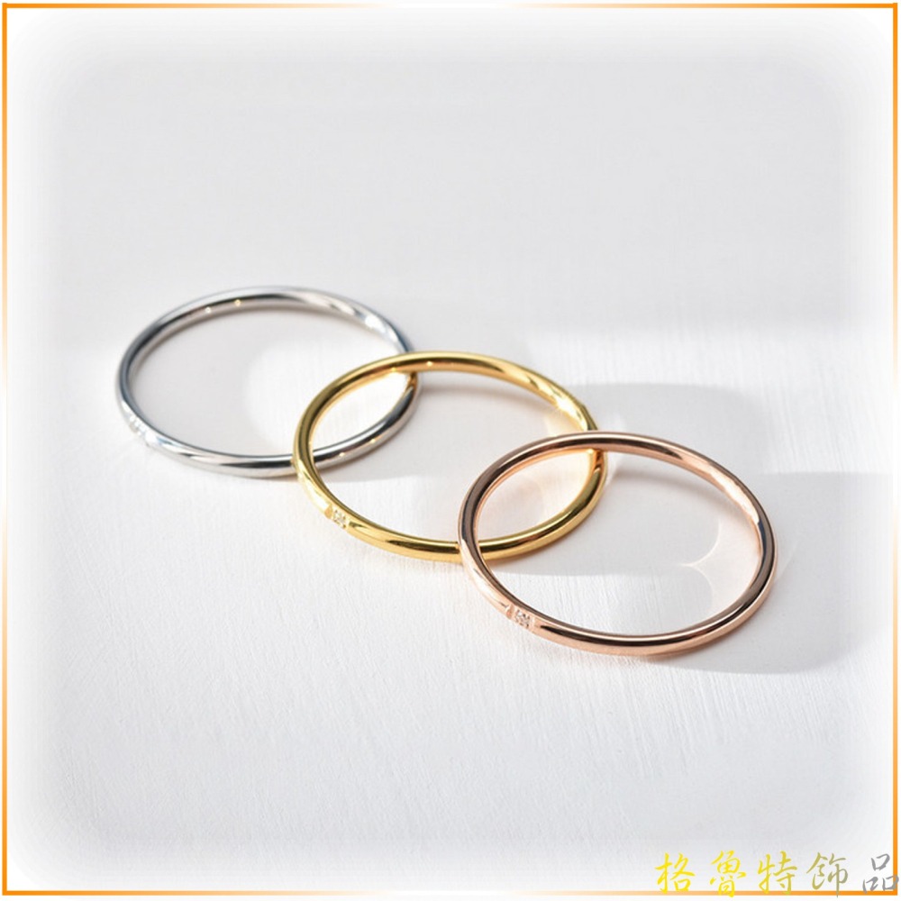 【格魯特】 韓版極細緻單鑽細戒/玫瑰金戒指/鈦鋼戒指/GWR 09-細節圖7