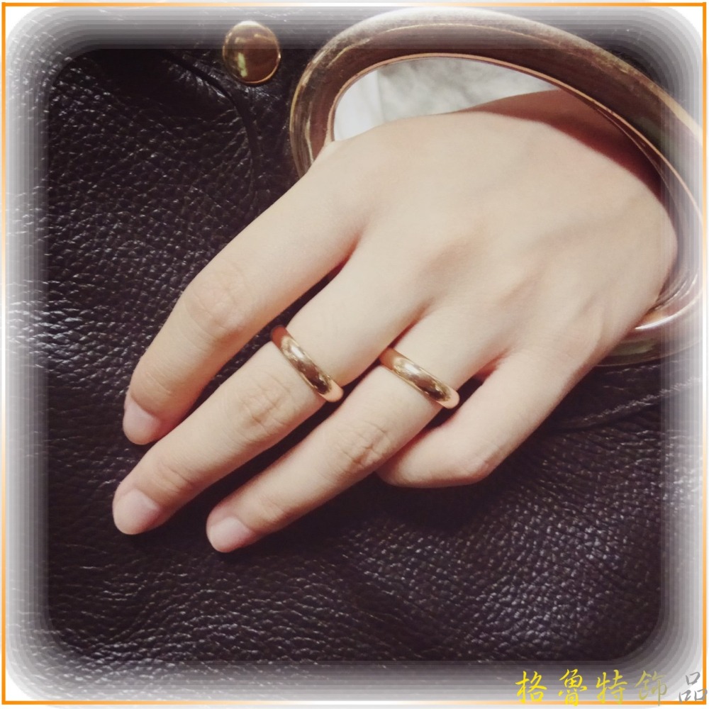 【格魯特】韓劇想你同款4mm拋光面戒指/玫瑰金戒指/鈦鋼戒指/可刻字/GWR 137-細節圖5