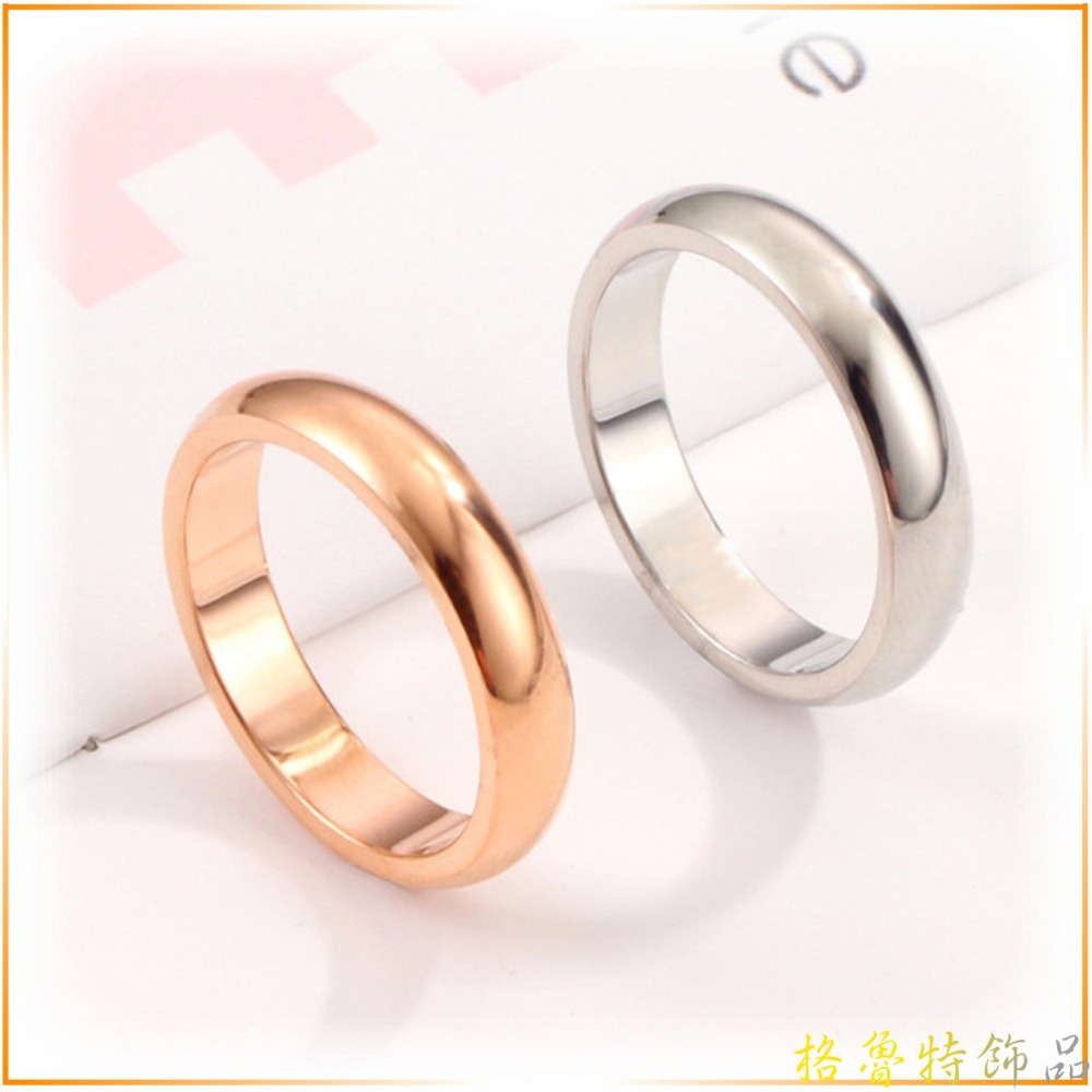 【格魯特】韓劇想你同款4mm拋光面戒指/玫瑰金戒指/鈦鋼戒指/可刻字/GWR 137-細節圖7