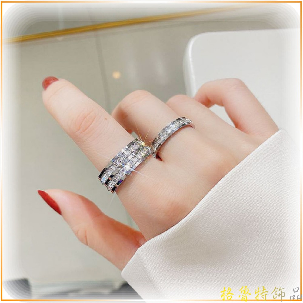 【格魯特】一圈方鑽戒指/玫瑰金戒指/鈦鋼戒指/GWR 173-細節圖4