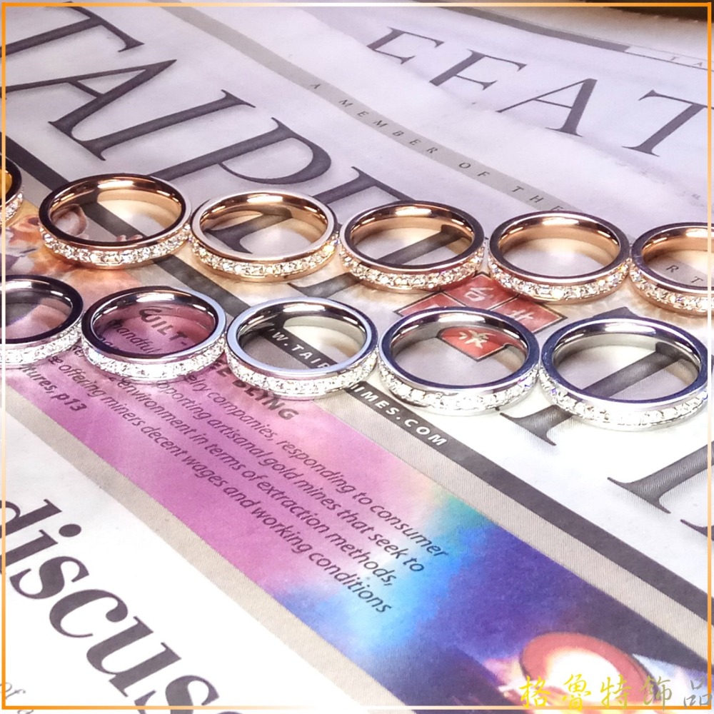 【格魯特】一圈方鑽戒指/玫瑰金戒指/鈦鋼戒指/GWR 173-細節圖6