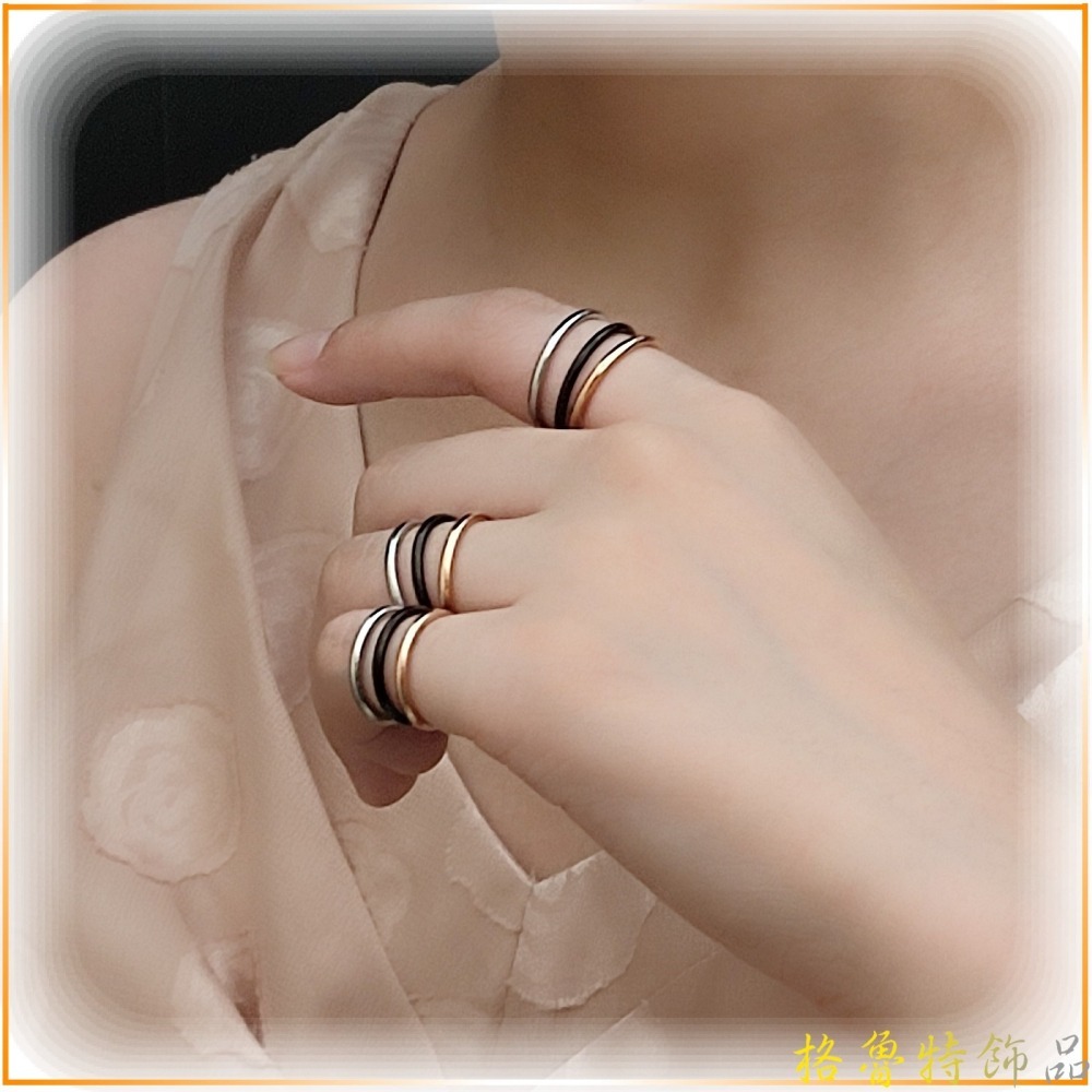 【格魯特】韓款四色戒指(雙弧面鈦鋼戒指)/不生銹 不退色 抗過敏/GWR 02-細節圖4