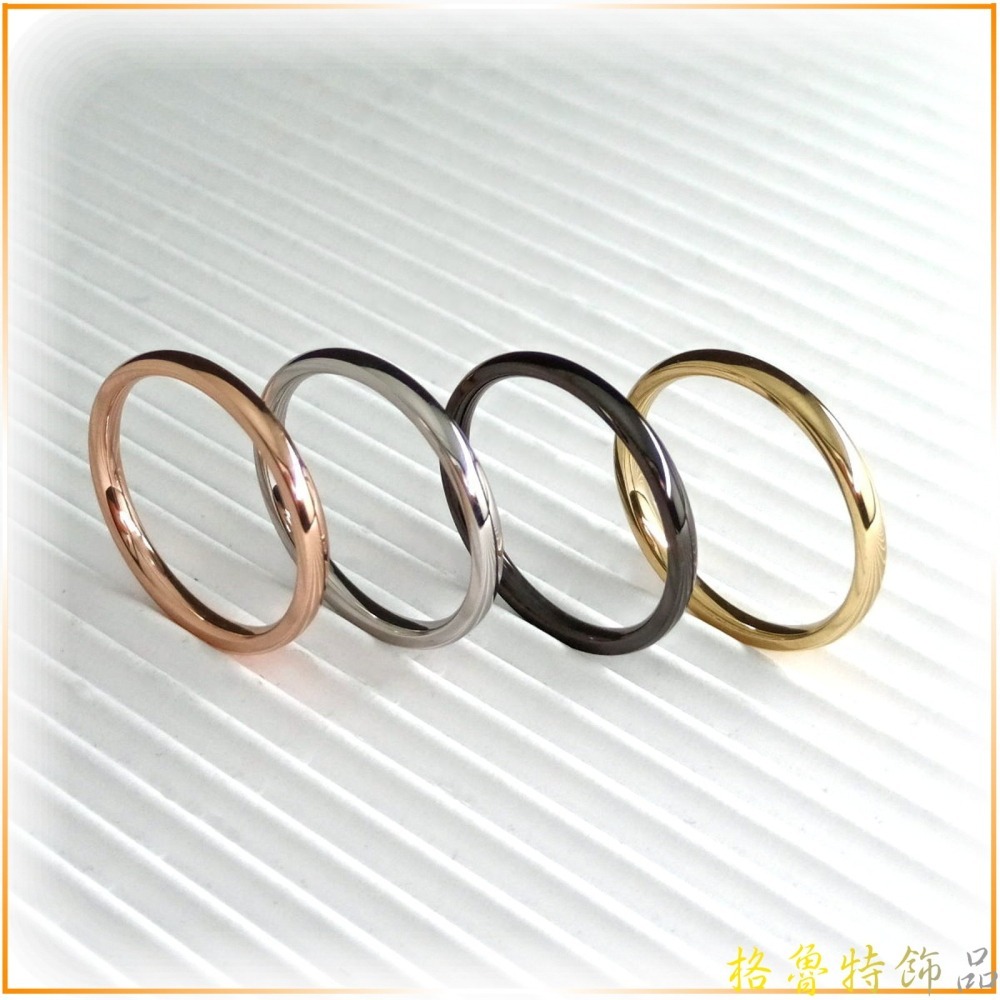 【格魯特】韓款四色戒指(雙弧面鈦鋼戒指)/不生銹 不退色 抗過敏/GWR 02-細節圖6
