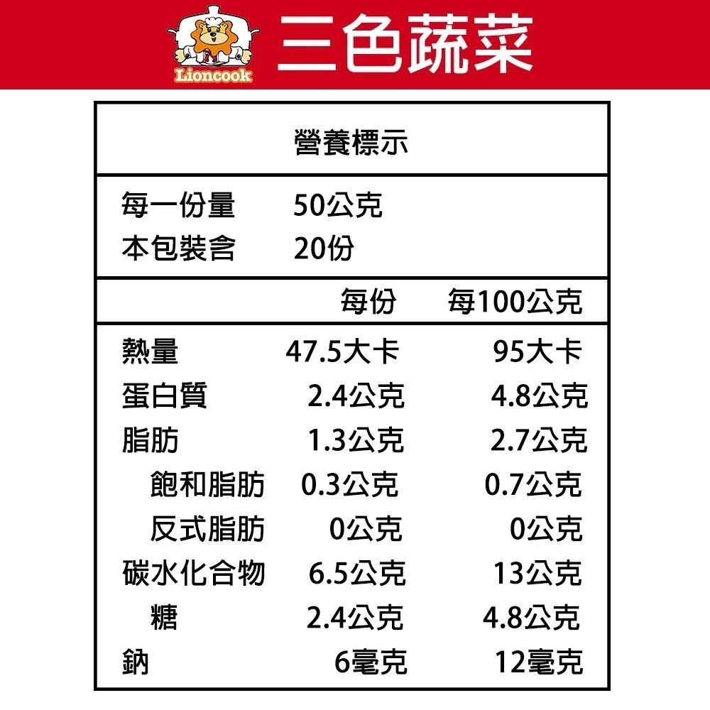 【總舖獅Lioncook】三色蔬菜 (紅蘿蔔丁/甜玉米/青豆) (1000g)-細節圖4