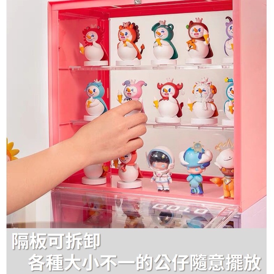 【Little joys 小確幸 】《預購》GOTO泡泡瑪特展示盒 防塵容量大展示架 帶燈透明公仔樂高盲盒收納盒-細節圖3
