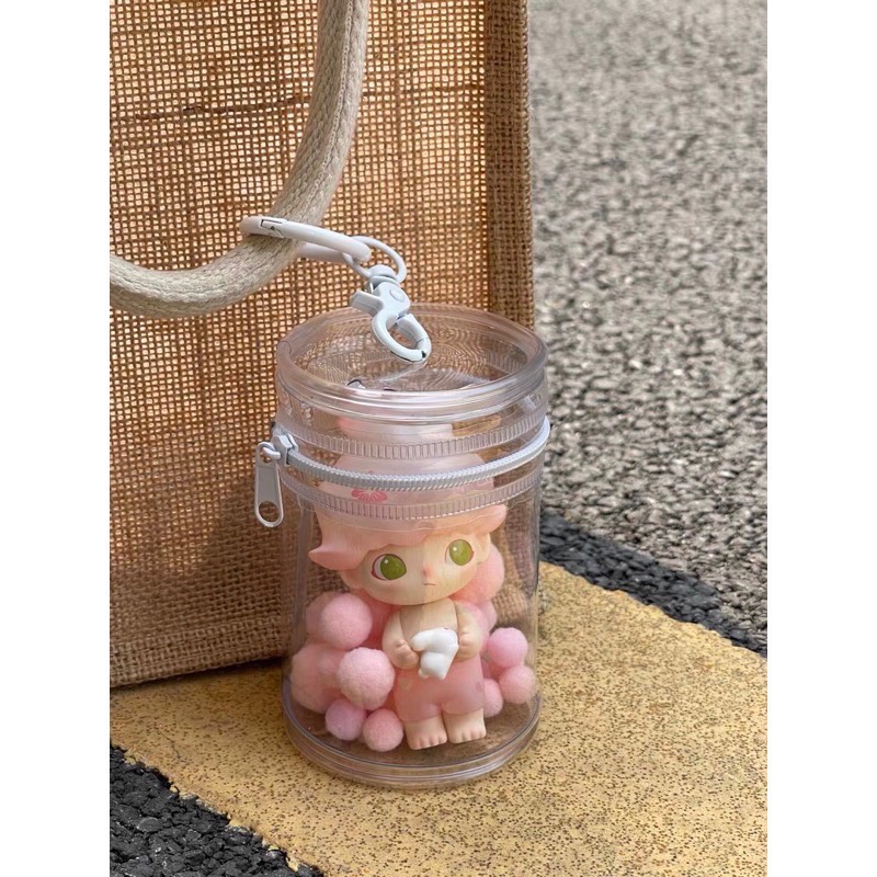 【Little joys 小確幸 】《預購》曬娃奶茶杯 曬娃包透明防塵拉鍊外出水桶包-細節圖5
