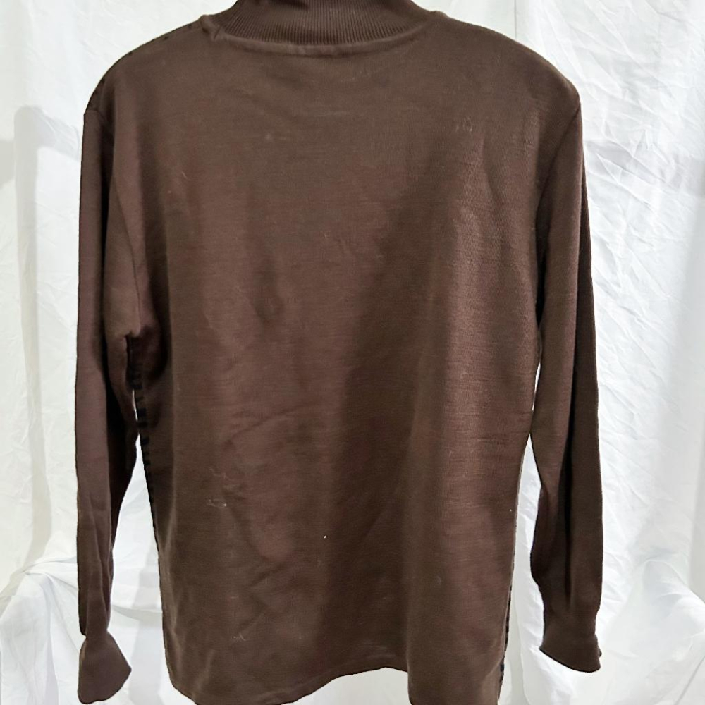咖啡色針織微高領彈性長袖上衣/vintage復古.Second hand-細節圖2