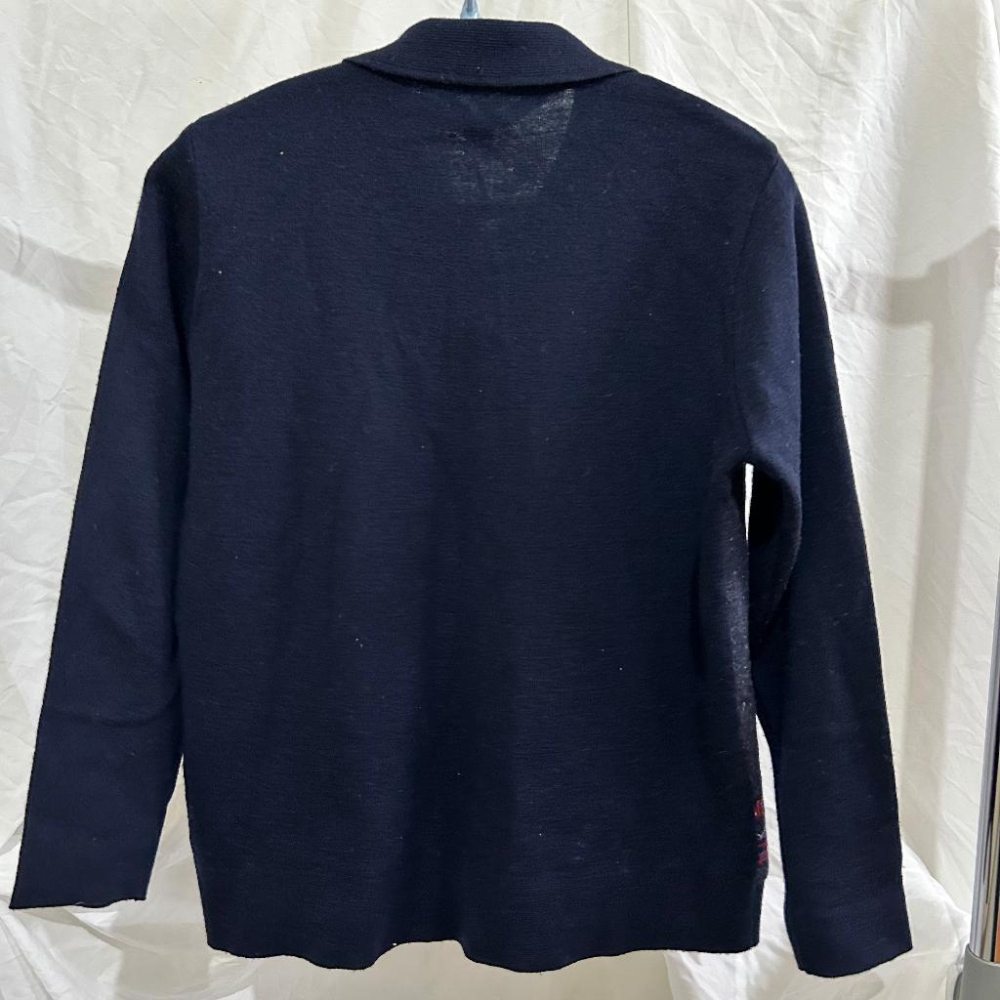🪝古著🪝深藍色高貴典雅針織鈕扣上衣/vintage復古.Second hand-細節圖3