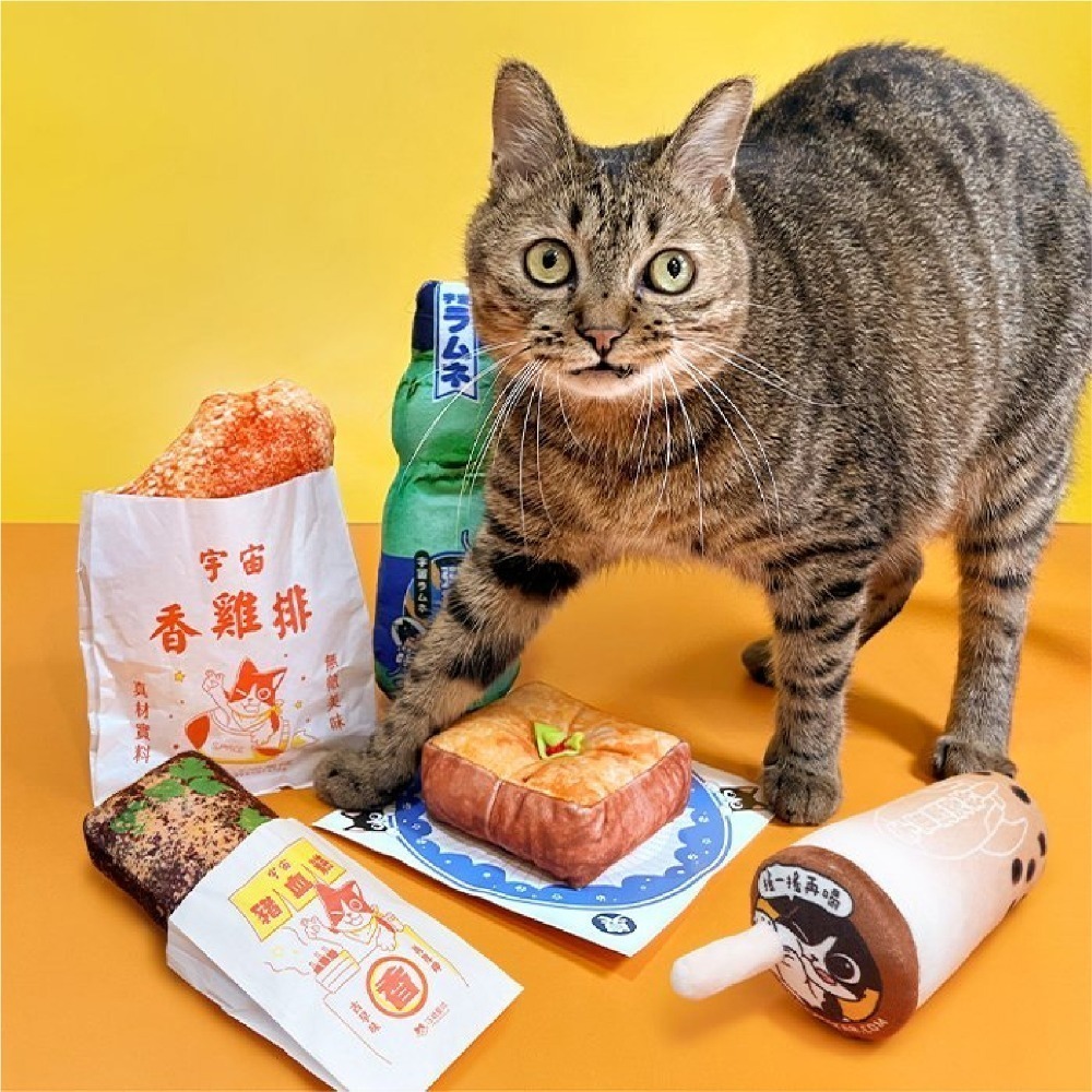 汪喵星球 鉤針水果貓草包 台灣小吃貓草包 問事筊杯貓草包 貓咪紓壓 貓草包 木天蓼玩具 貓草玩具 逗貓玩具-細節圖5