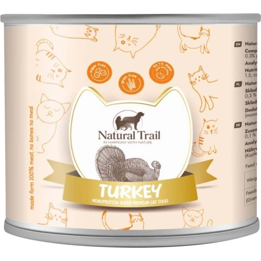 自然小徑 Natural Trail 貓咪主食罐/貓咪罐頭/貓罐/德國罐/無穀/無肉粉 200g/400g-細節圖2