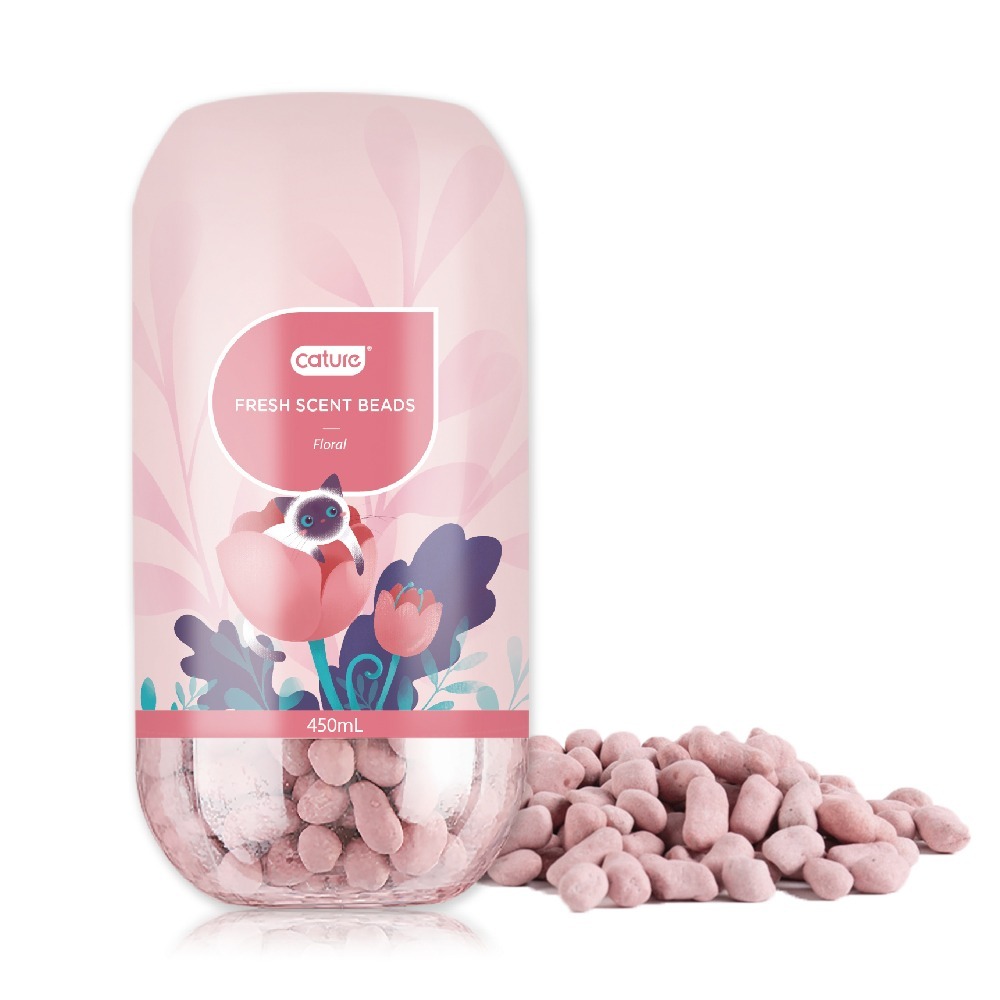凱沃 Cature 消臭珠/貓砂除臭/除臭 450ml 淡雅花香/清新田園/沁藍海洋-細節圖3