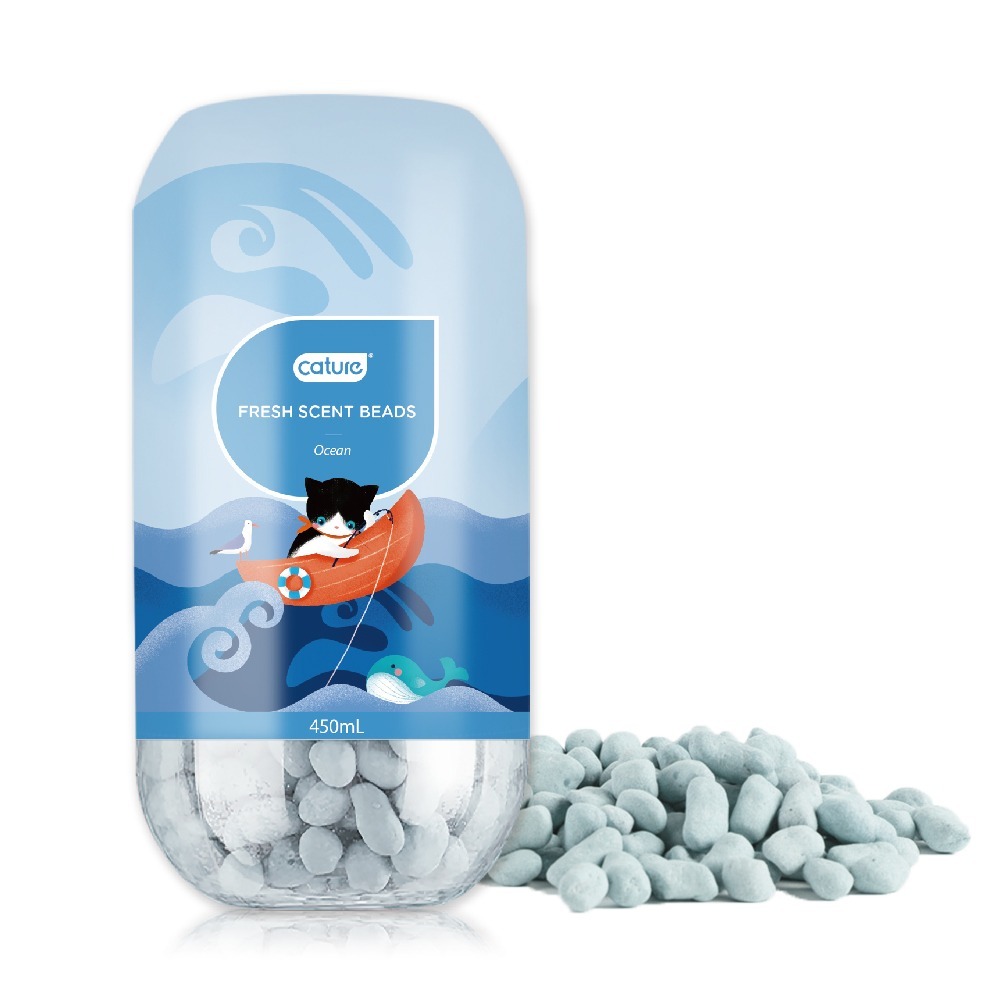 凱沃 Cature 消臭珠/貓砂除臭/除臭 450ml 淡雅花香/清新田園/沁藍海洋-細節圖5