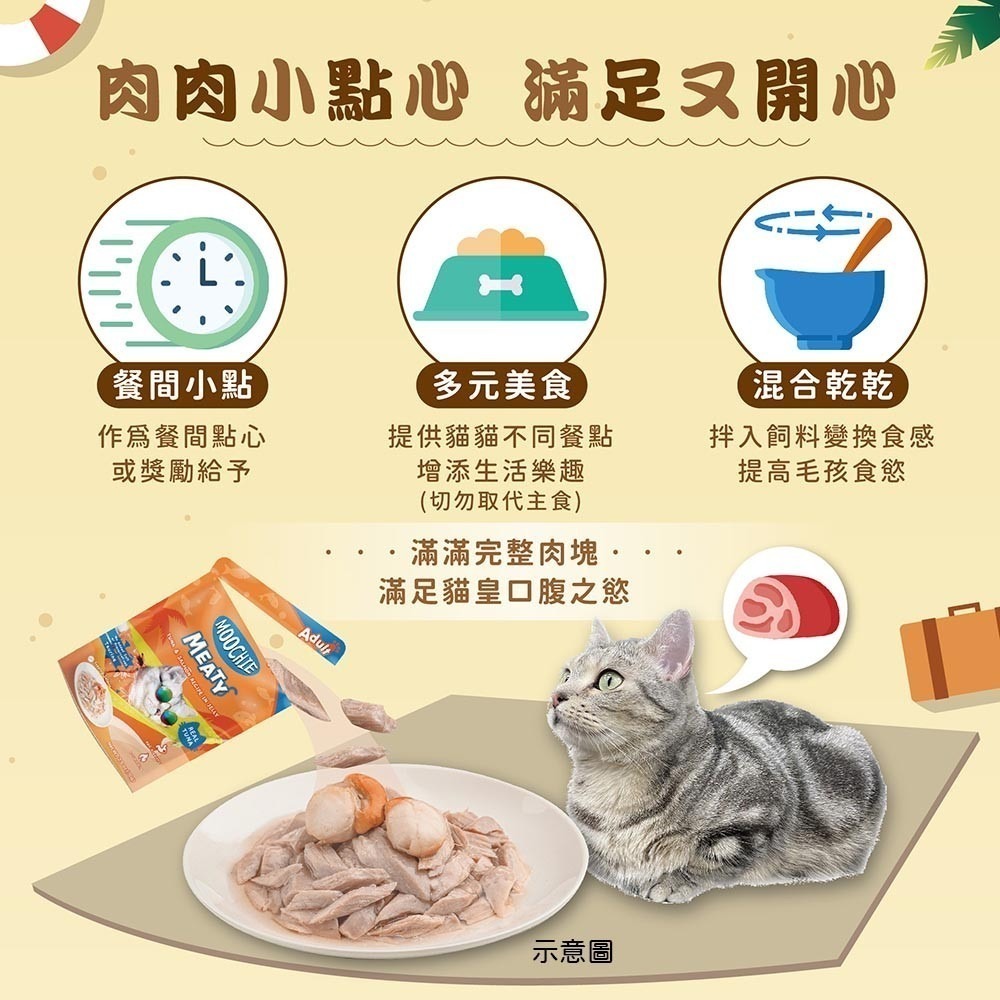 姆吉 MOOCHIE 貓咪餐包/機能/慕斯/肉塊/肉絲/補水/無穀/貓副食/貓餐包/貓罐 70g-細節圖5