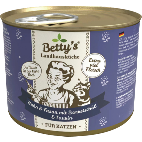 蓓蒂奶奶 Betty＇s 無榖主食罐/無榖/無人工添加/全齡貓/德國罐/貓主食/貓罐/貓罐頭 200g-細節圖9