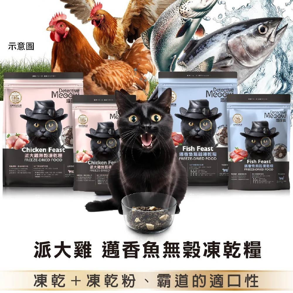 喵探長 無穀貓糧 凍乾貓糧 貓咪飼料 貓乾糧 雙重凍乾 無穀 全齡貓-細節圖5