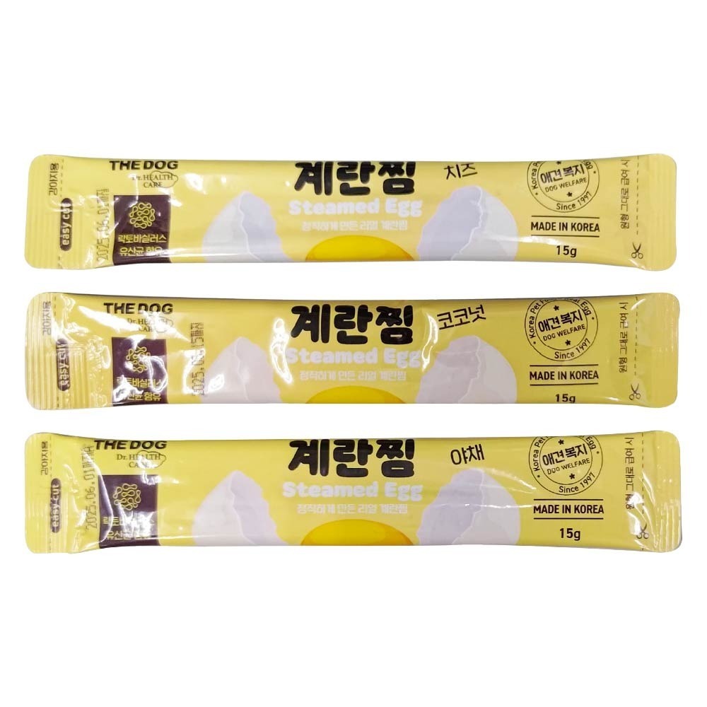 THE DOG 新鮮蒸蛋 狗狗零食 蒸蛋零食 犬零食 韓國狗零食 蒸蛋條 單條 15g-細節圖5