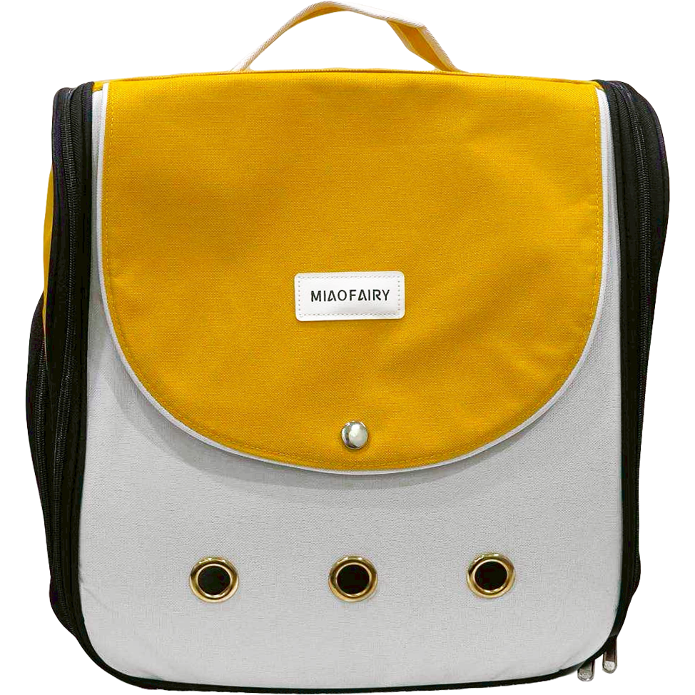 寵物後背包 清新檸檬寵物後背包 大空間 透氣寵物包 雙拉鍊 輕鬆背寵物包-細節圖2