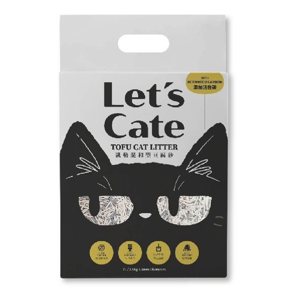 凱勒 Let＇s Cate 混和型豆腐砂 貓砂 條型 豆腐貓砂 活性碳 貓沙 豆腐砂 椰殼活性碳-細節圖2