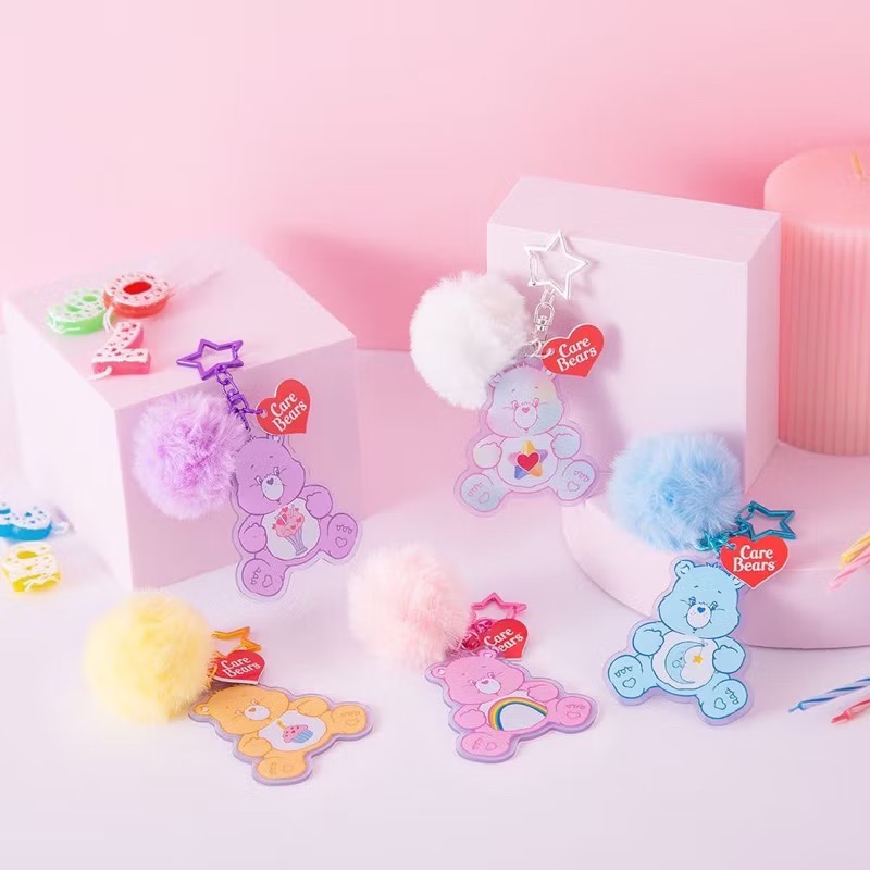 現貨💕Care Bears 毛球造型悠遊卡 彩虹熊愛心熊 Share Bear 生日熊 可愛掛飾 悠遊卡 交通卡-細節圖2