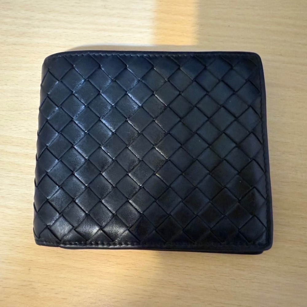 BV Bottega Veneta 八卡皮夾 黑色 短夾 經典編織 對開 Bv短夾-細節圖2