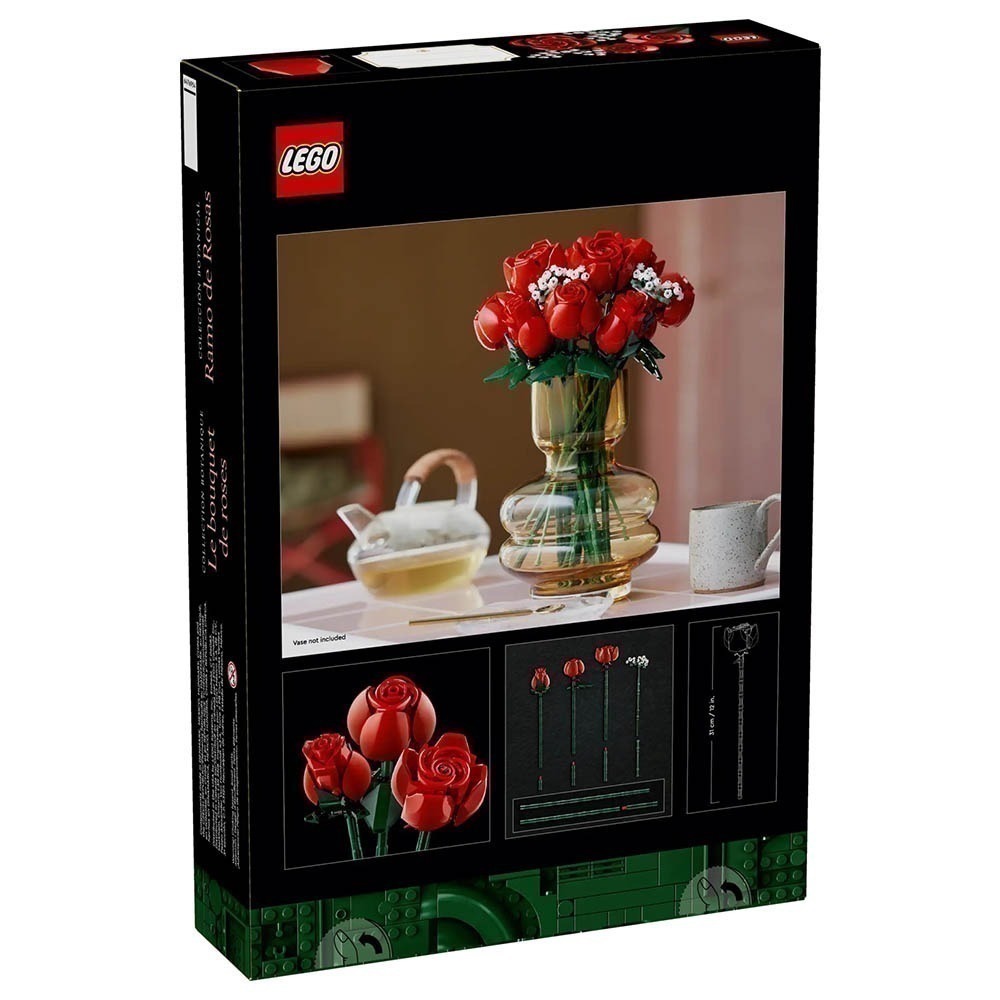 [木木磚家]LEGO 10328 玫瑰花束 (居家擺飾 禮物 花藝 手工藝)-細節圖5