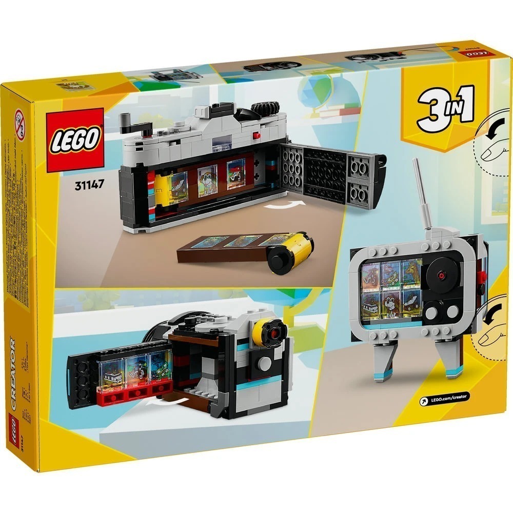[木木磚家] LEGO 31147 復古照相機 創意百變系列3合1(攝影機 三種組裝方式)-細節圖2