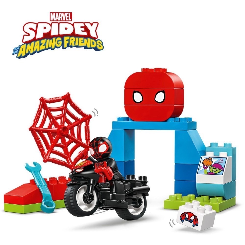 [木木磚家] 現貨不用等 樂高 LEGO 10424 Duplo系列 蜘蛛人的摩托車之旅-細節圖5