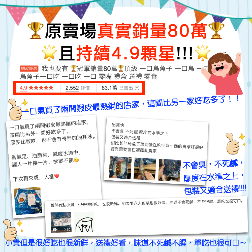 🔥現貨免運🔥貪吃嘴巴零嘴舖😋 🏆冠軍銷量80萬🏆 雲林頂級一口烏魚子 一口烏 一口吃烏魚子 烏魚子一口吃 零嘴-細節圖7