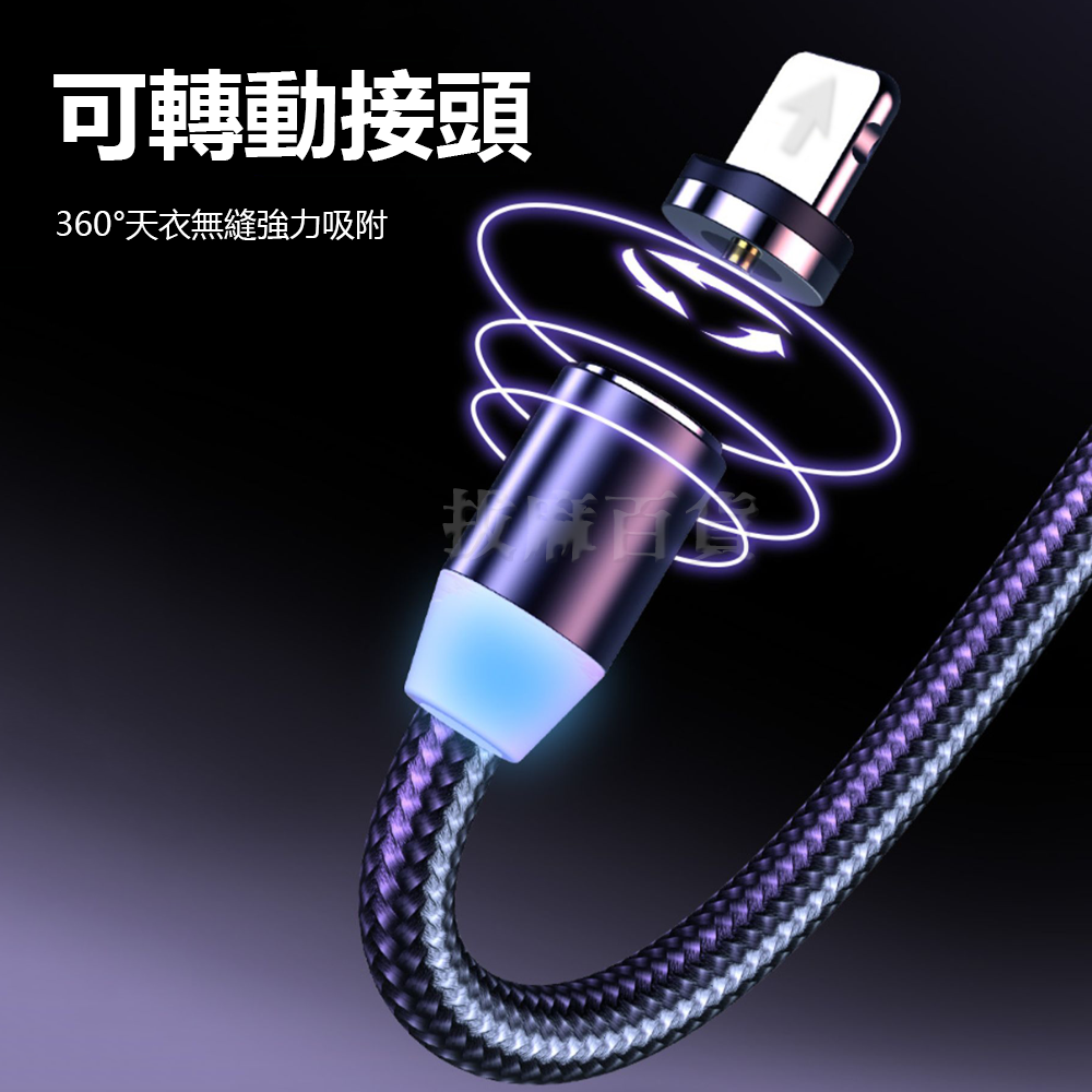 [現貨][台灣出貨]磁吸 充電線 磁吸線 磁吸充電線 磁力線 安卓 TypeC 尼龍 編織 盲吸 盲插 三種接頭-細節圖4