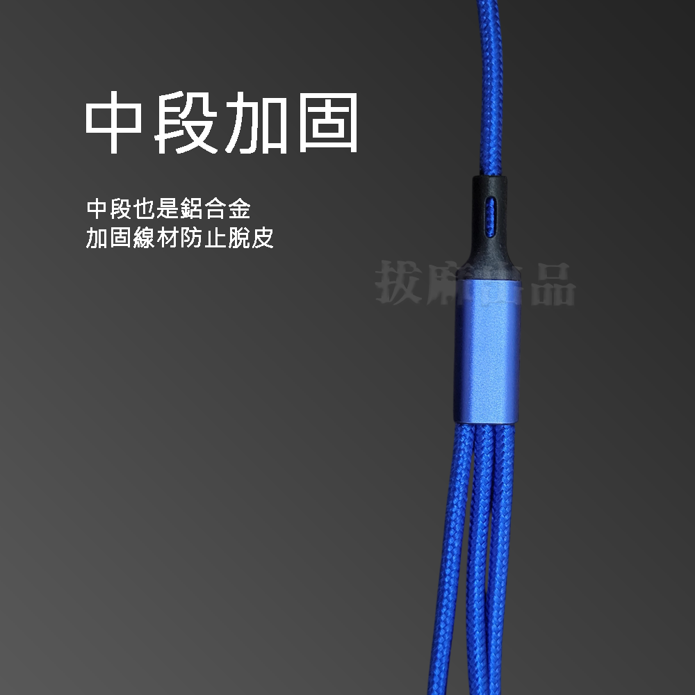 [現貨][台灣出貨]充電線 編織線 充電 一拖三 TypeC 安卓 microUSB Lightning 蘋果 3A-細節圖4