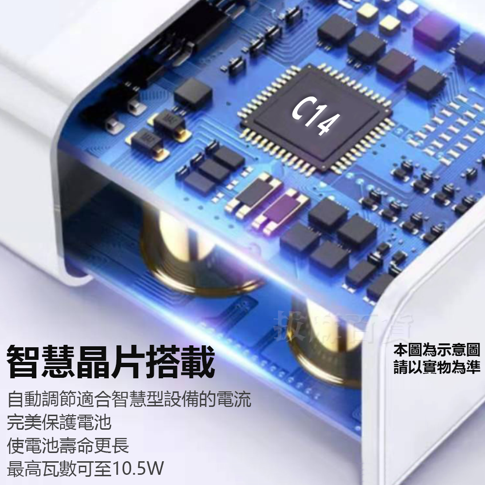 [台灣出貨]雙孔 充電頭 雙USB 2.1A 充電器 兩孔 手機 充電 手機插頭 旅充 智慧晶片 HANG-細節圖3