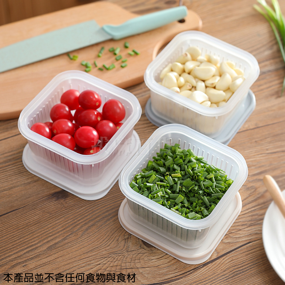 [現貨][台灣出貨]保鮮盒 冷藏保鮮盒 瀝水保鮮盒 透明保鮮盒 塑膠保鮮盒 水果保鮮盒 冰箱收納 食物保鮮 可疊放收納-細節圖2