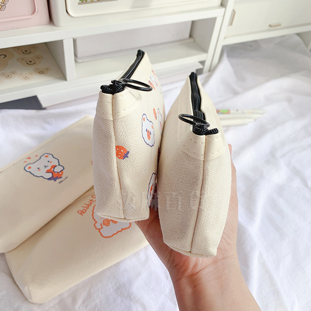 [現貨][台灣出貨]筆袋 可愛萌筆袋 帆布 可愛圖案 拉鏈 鉛筆袋 卡通 輕時尚 簡約 學生 學生用品 文具用品-細節圖3