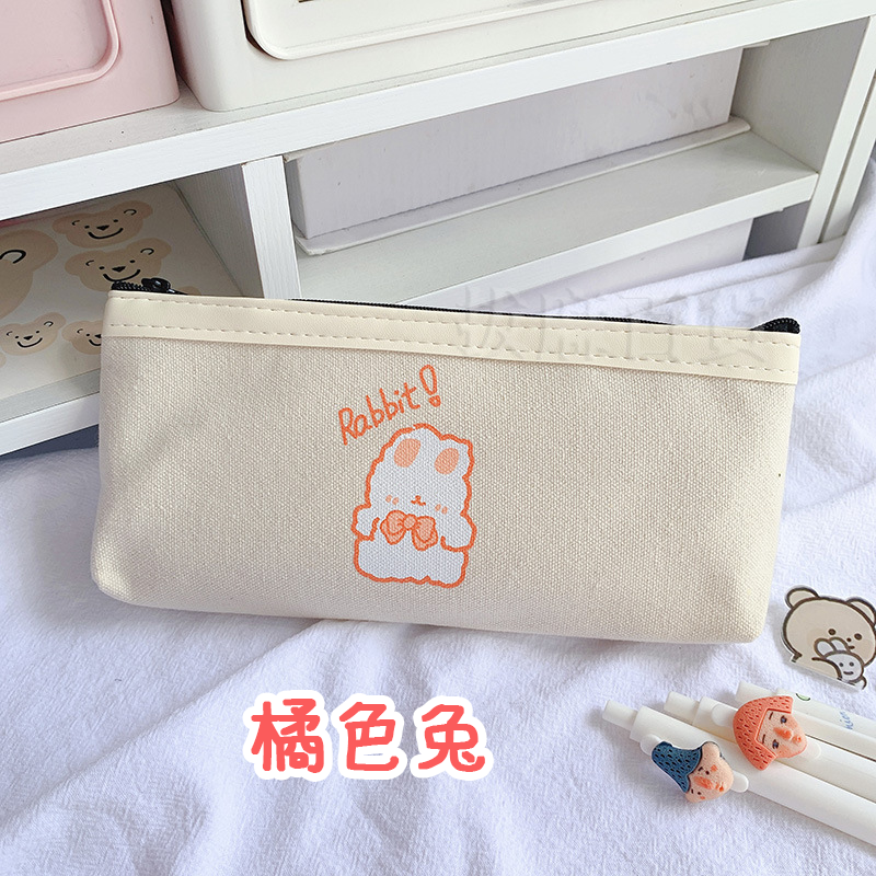 [現貨][台灣出貨]筆袋 可愛萌筆袋 帆布 可愛圖案 拉鏈 鉛筆袋 卡通 輕時尚 簡約 學生 學生用品 文具用品-細節圖8