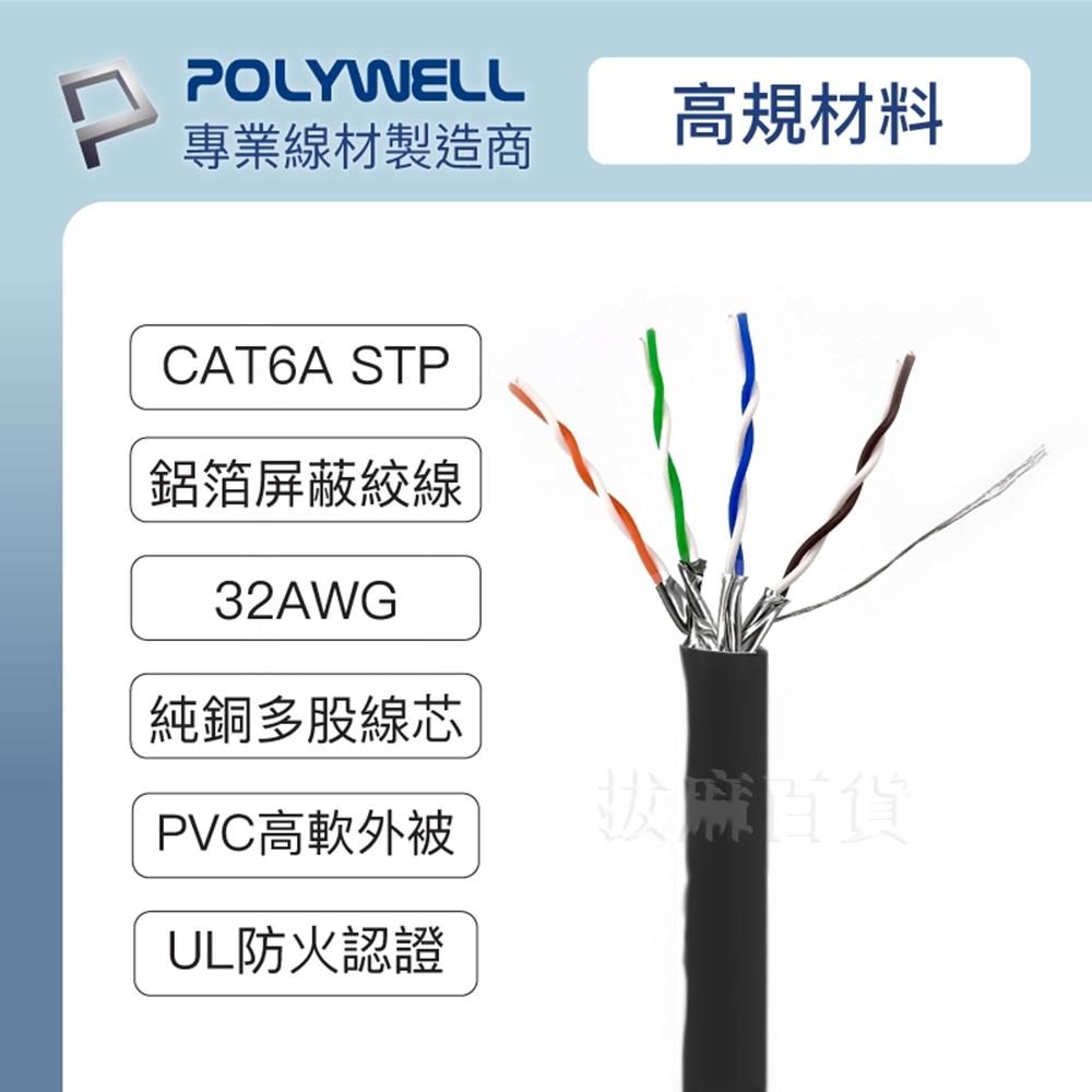 [現貨][台灣出貨]網路線 快速網路線 CAT6A 數據線 RJ45 辦公室 居家 扁線 藏線 福祿克傳輸認證 寶利威爾-細節圖4
