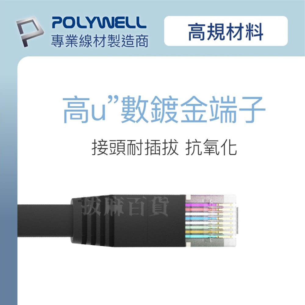 [現貨][台灣出貨]網路線 快速網路線 CAT6A 數據線 RJ45 辦公室 居家 扁線 藏線 福祿克傳輸認證 寶利威爾-細節圖5