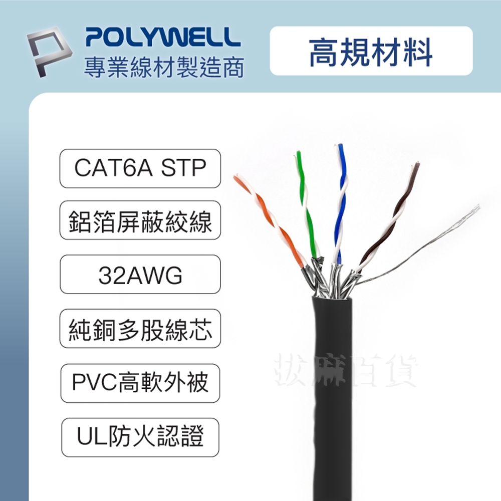 網路線 CAT6A 扁線 RJ45 快速網路線 數據線 辦公室 居家 藏線 福祿克傳輸認證 寶利威爾-細節圖4